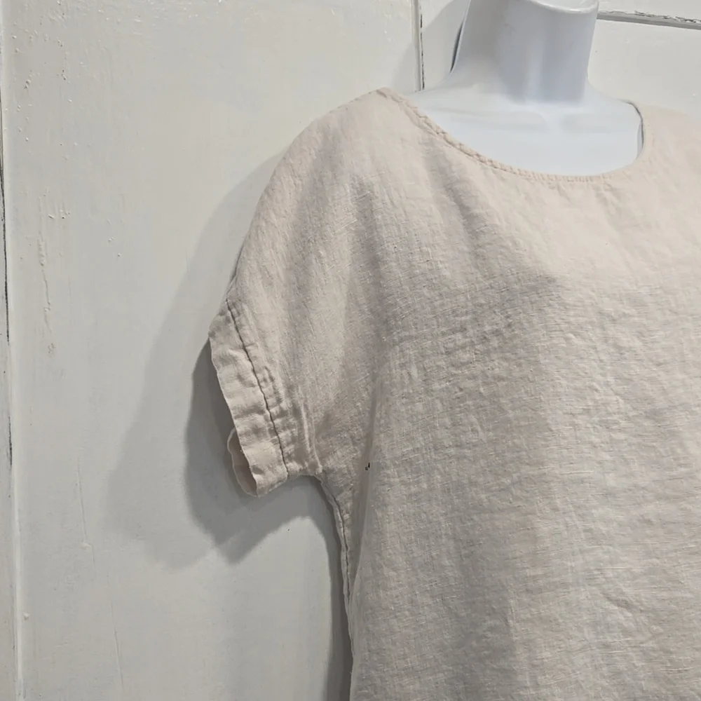 TERZO MILLENNIO 100% LINEN HI LOW TUNIC. SIZE LARGE. #7601 - Picture 4 of 10